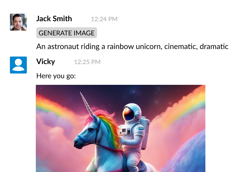 Use Commands to generate images, documents, audio and more!